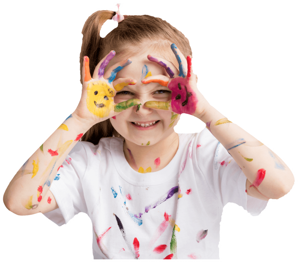 Child with paint on hands